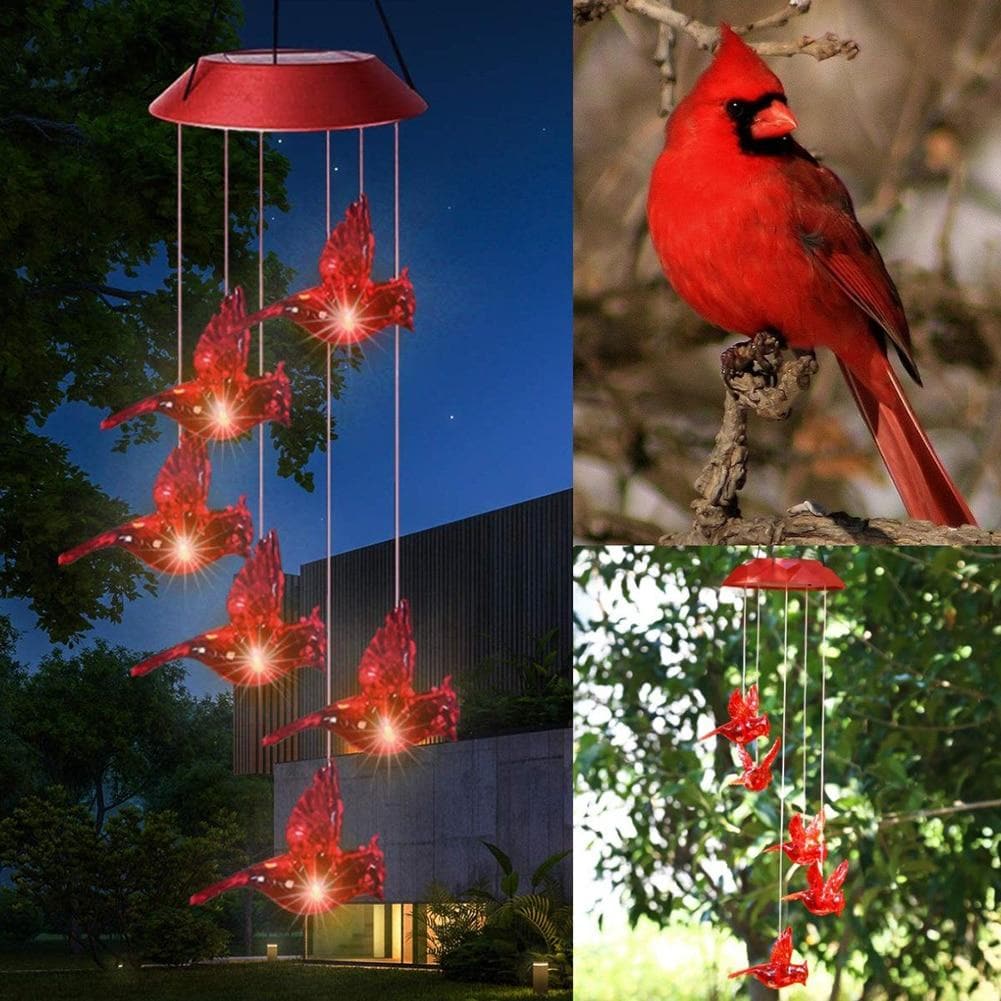 CARDINAL Solar Wind Chime Light - beumoonshop