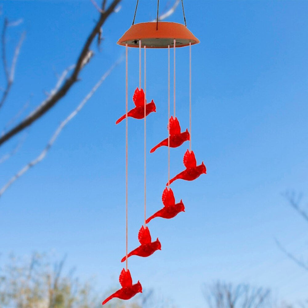 CARDINAL Solar Wind Chime Light - beumoonshop