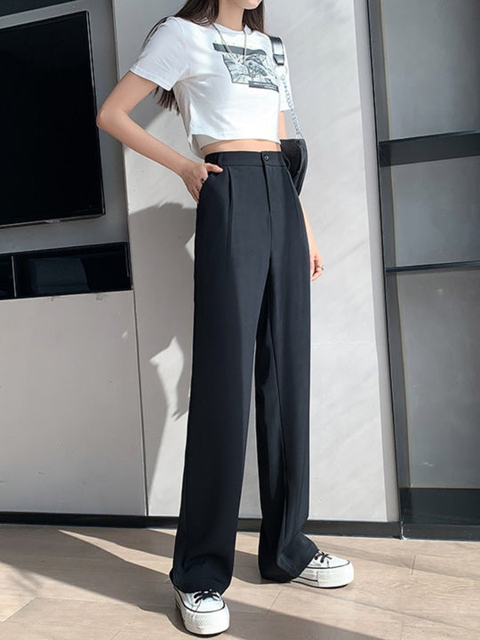 Casual High Waist Loose Wide Leg Pants - beumoonshop