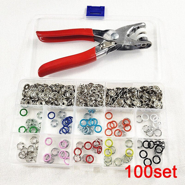 Metal Snaps Buttons With Fastener Pliers Press Tool Kit - beumoonshop