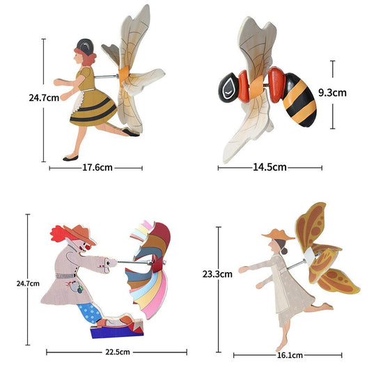 Miss Bee Garden Art Decor Whirligigs Wind Spinners - beumoonshop