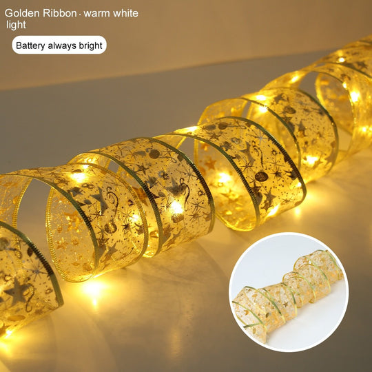 Ribbon Fairy Light Christmas Decoration - beumoonshop