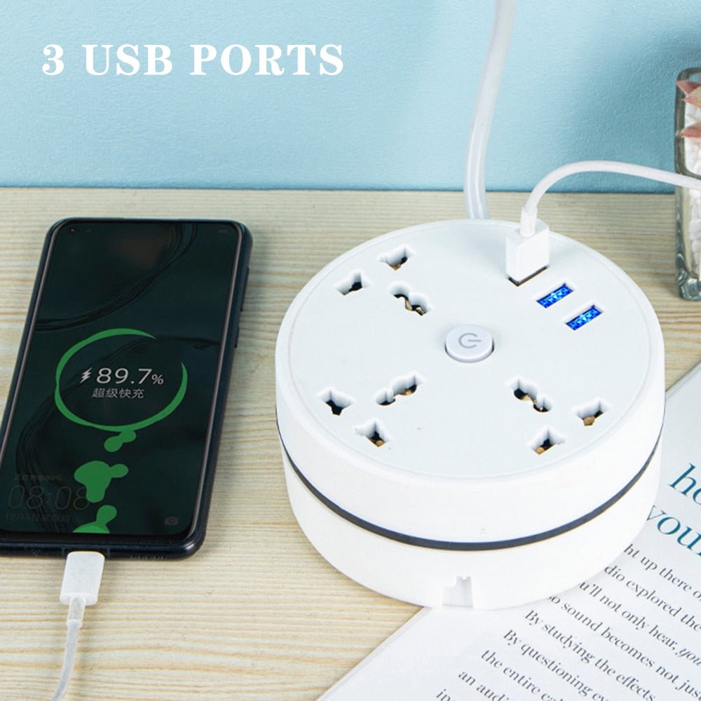 Round Universal Power Strip - beumoonshop